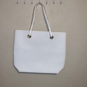 Ralph Lauren White Tote Bag with Gold Hardware